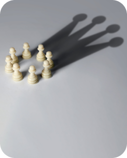 Chess pieces with shadow